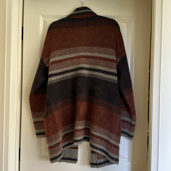 Thread & Supply Brown, Rust & Beige Long Knit Cardigan Sweater - Picture 4 of 7